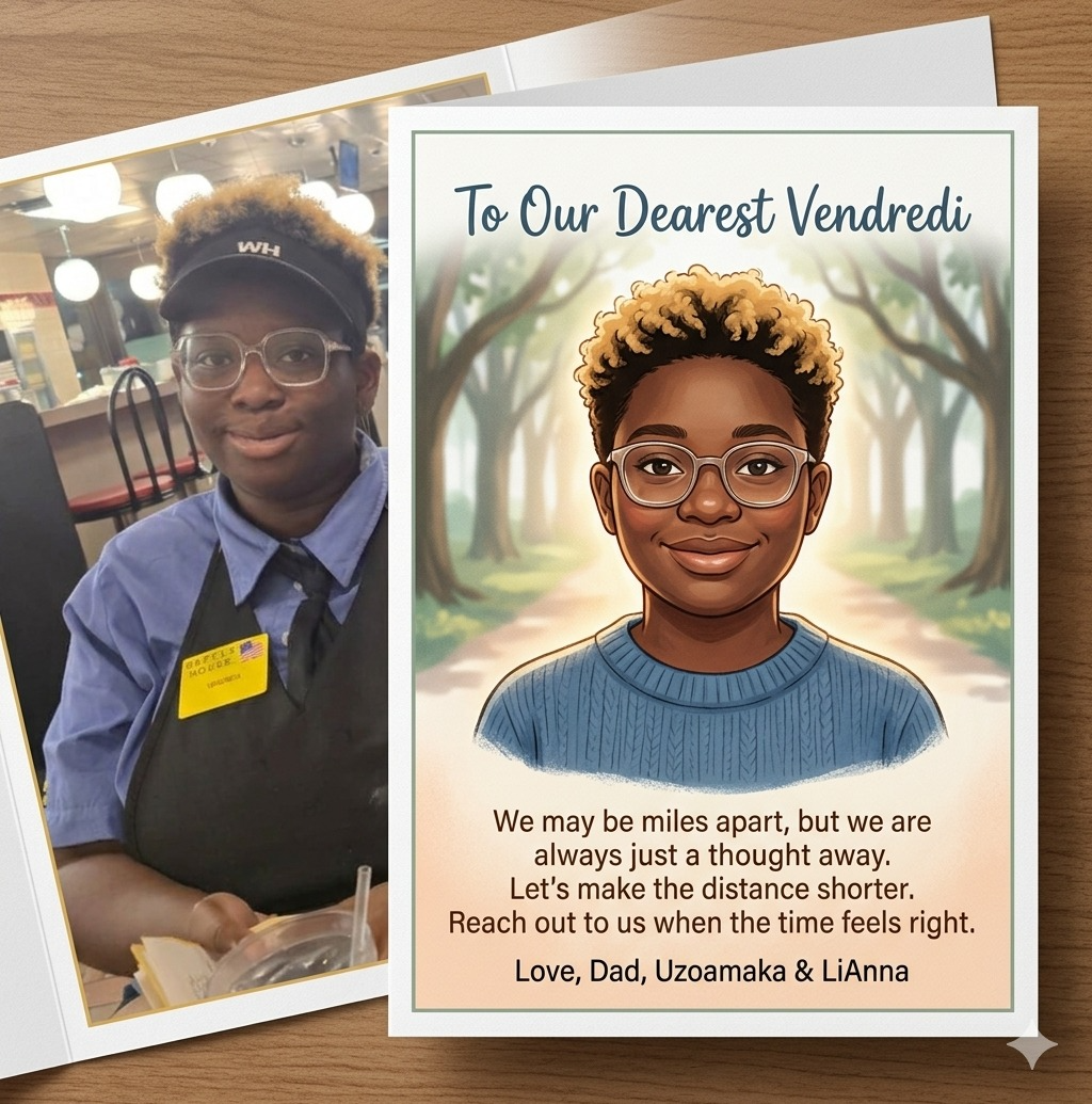 Birthday card designed for Vendredi