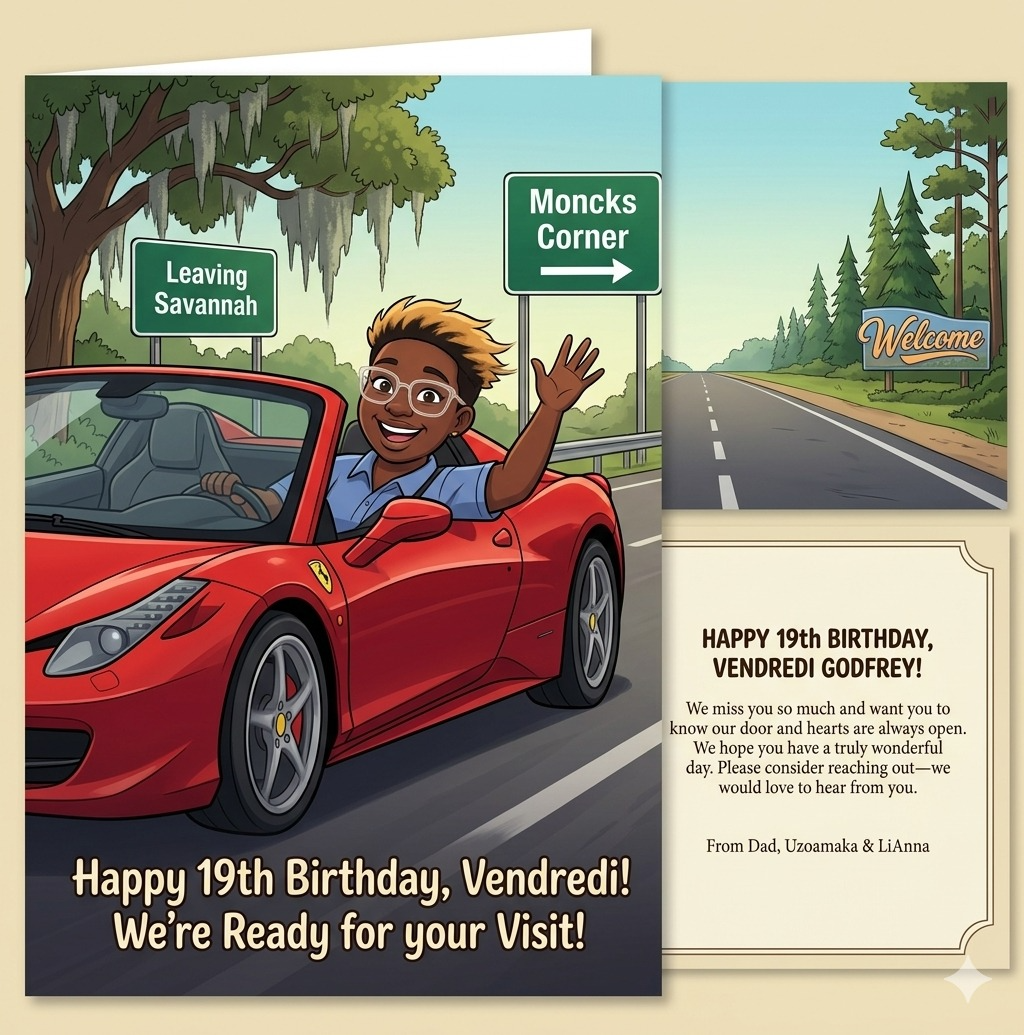 Birthday card designed for Vendredi